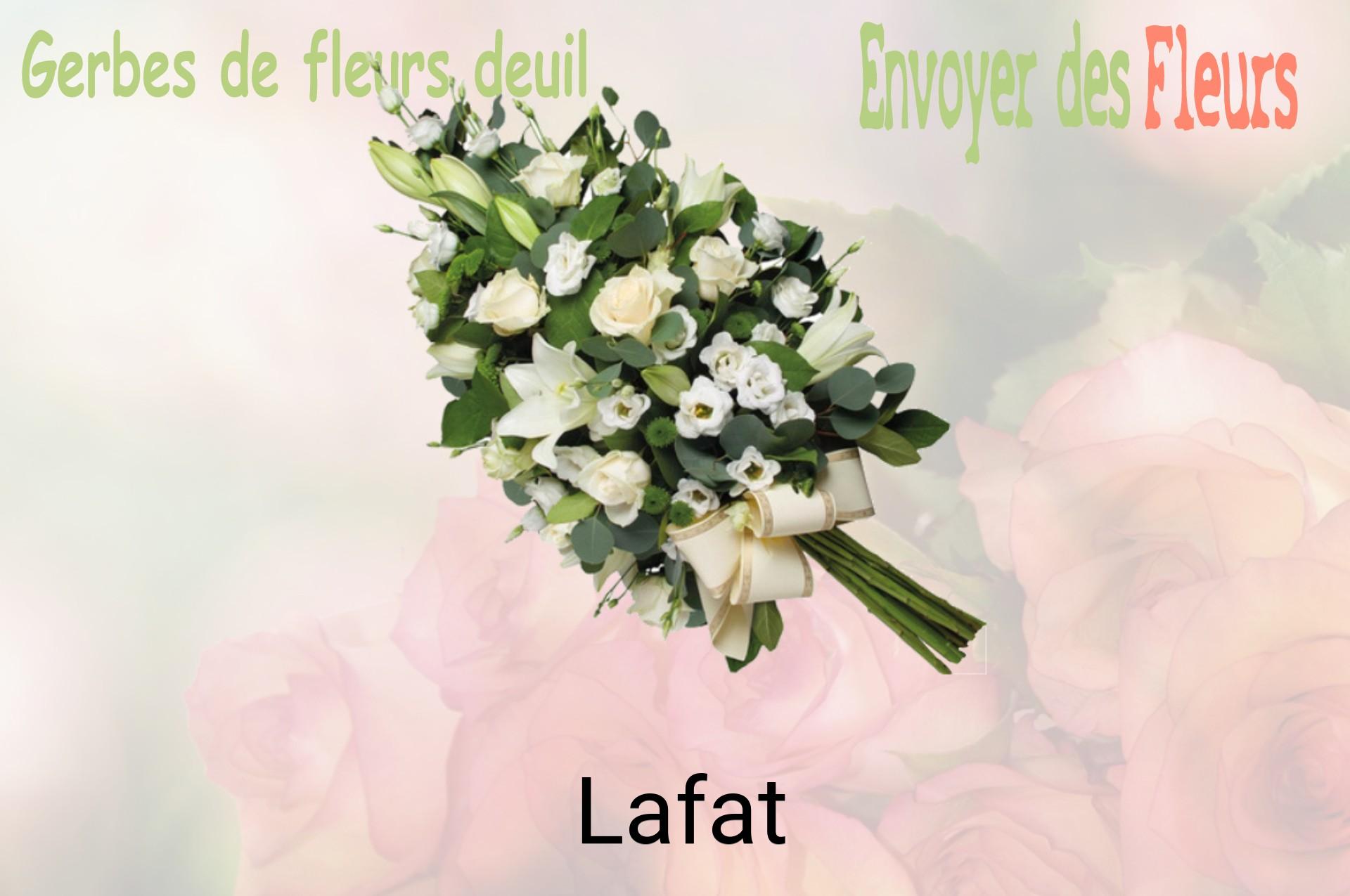 Gerbe de fleurs de deuil livrée à Lafat